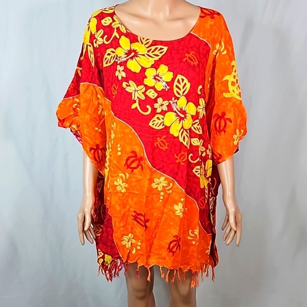 Hawaiian Orange Women's Shirt Sz M/L